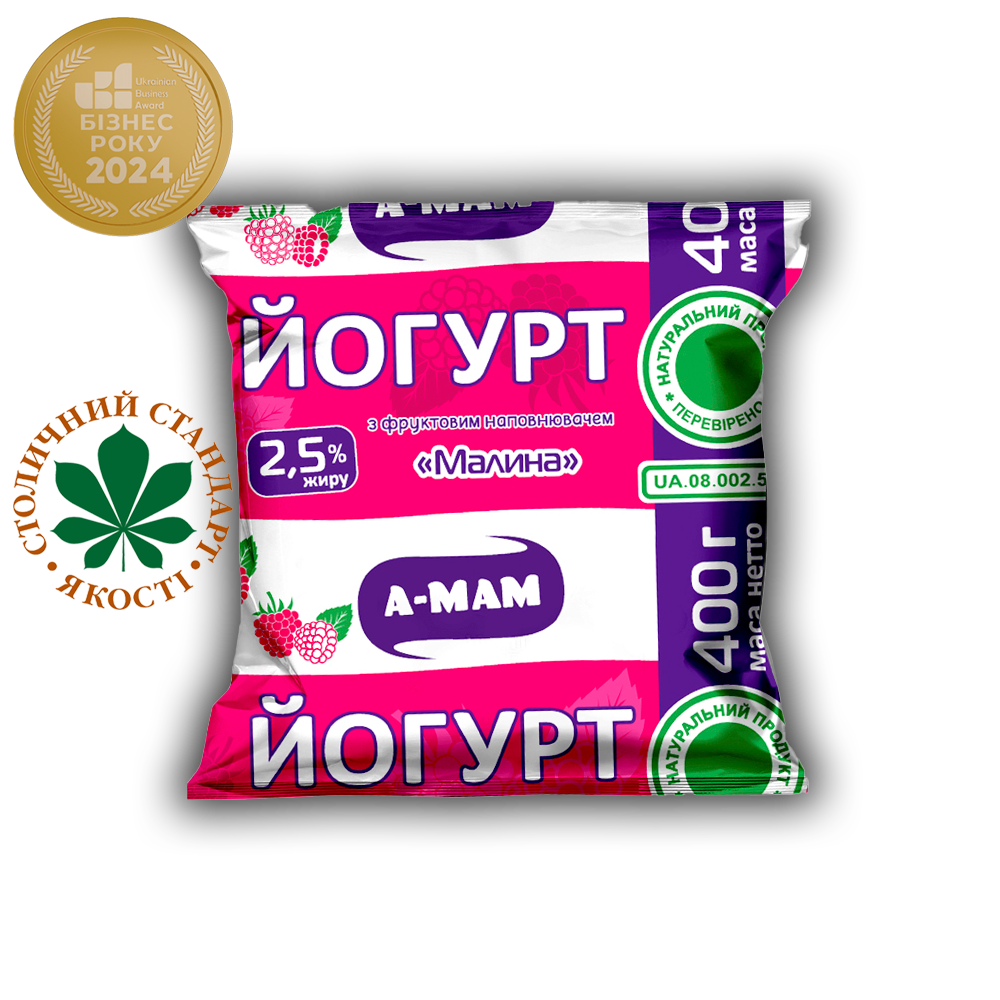 Йогурт питний АМА малина 2,5% (400 г)