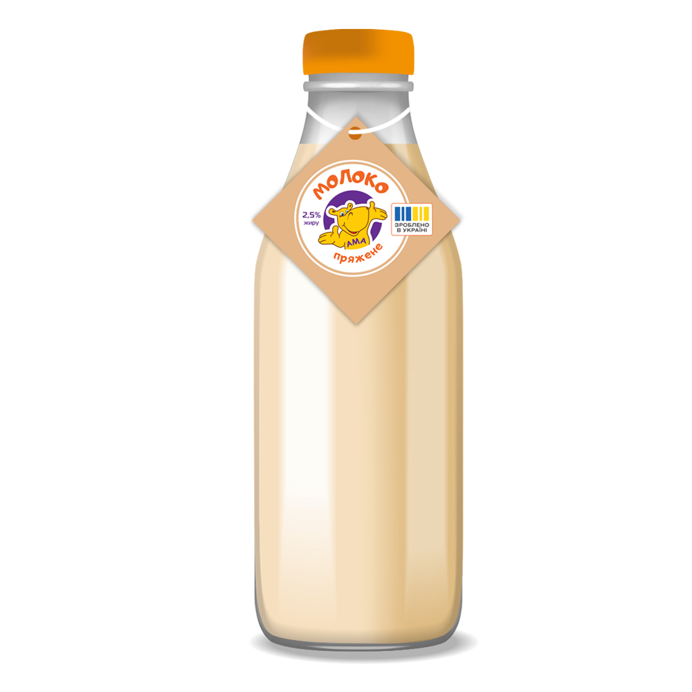 Молоко пряжене 2,5% пляшка (0,850г)