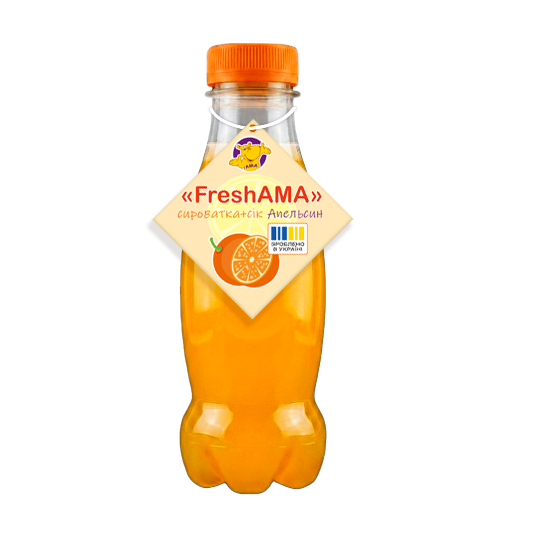 Напій із сироватки "FreshAMA" з апельсиновим соком пляш. 0,300