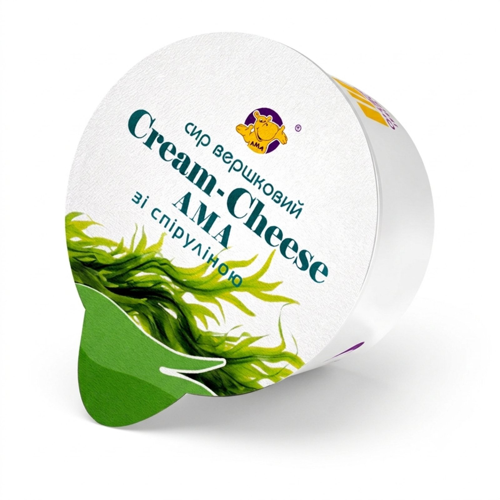 Сир вершковий "Cream-Cheese AMA" зі спіруліною ст (0,150)